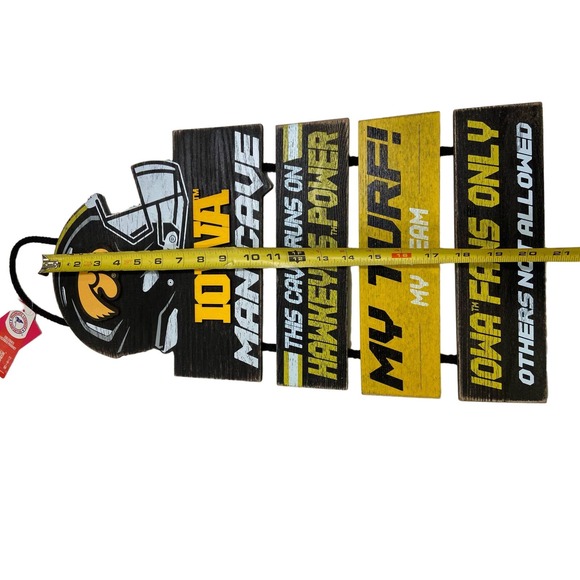 "FOCO NCAA Iowa Hawkeyes T Helmet Man Cave Wall Sign" - Picture 9 of 10